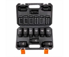 1/2 colio smūginių galvučių rinkinys automobilių remontui, gilios metrinės galvutės 29-38 mm, 9 dalių rinkinys, nešiojamas dėklas, įrankiai mechanikams