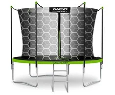 10 pėdų sodo trampolinas su apsauginiu tinklu ir kopėčiomis, lauko šokinėjimo trampolinas, apvalus trampolinas vaikams, kiemo trampolinas