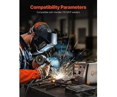 100A ritininis pistoletas su 3.04 metro kabeliu suvirinimui, ergonomiška rankena, permatomas dangtelis, 0.58/0.76/0.89 mm suvirinimo vielos