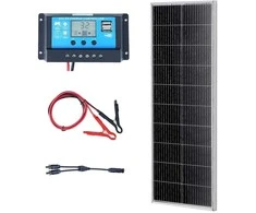 100W Monokristalinis Saulės Baterijų Komplektas, 12V Įkroviklis, Kemperiui, Valčiai, Stovyklavimui, Nameliui ant Ratų, Jachtai