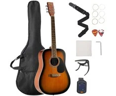 1041.4 mm Akustinė Gitara, Akustinės Gitaros Rinkinys Pradedantiesiems, Dreadnought Sunburst Gitara, Akustinė Gitara Suaugusiems