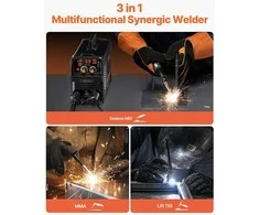130A MIG suvirinimo aparatas, 3in1 MIG/TIG/MMA, nešiojamas metalo virinimui, suvirintojas, inverterinis