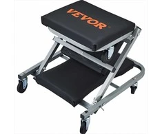 2-in-1 sulankstomas gultas ir kėdutė mechanikui, žemo profilio važiuoklės gultas su 6 ratais, 136 kg keliamoji galia, garažo įranga, ratukinė kėdė dirbtuvėms