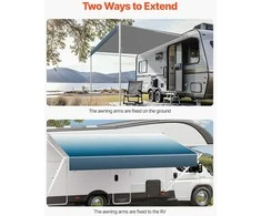 20' RV Pakeitimo Tentas, Rankinis Priekabos Tentas, skirtas DC12V RV, Vandeniui atsparus RV Tentas