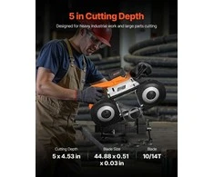 20 V akumuliatorinis juostinis pjūklas, 127 mm, metalui/medienai, 0-192 m/min, bešepetėlis, su baterija ir įkrovikliu, galingas nešiojamas juostinis pjūklas pjovimo staklės