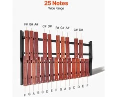 25 natų medinis glockenspiel, profesionalus ksilofono mušamasis instrumentas, pradedančiųjų muzikos instrumentų rinkinys, nešiojamas glockenspiel vaikams ir suaugusiems