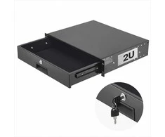 2U stovo montuojamas rakinamas stalčius 19 colių serverių spintai, metalinis stumdomas stalčius tinklo įrangai su kabelių angomis, serverių stovo organizatorius, 350 mm gylio dėžė įrangai