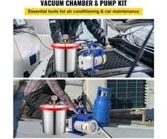 3 CFM 1/4 AG vakuuminio siurblio rinkinys su 12 L vakuumine kamera
