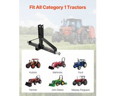 3 taškų priekabos vilkimo jungtis, 50.8 mm imtuvas 1 kategorijos traktoriui, 1360.78 kg galios adapteris, suderinama su Kubota Mahindra Ford Yanmar John Deere, žemės ūkio technikos priedas