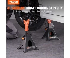 3 tonų domkrato stovai visureigiui, pikapui, automobiliui, reguliuojamas aukštis 275-415 mm, 6000 lbs / 2.7 t, raudoni, automobilių kėlikliai, atramos
