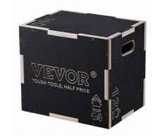 3 viename pliometrinė šuolių dėžė treniruotėms namuose, medinė reguliuojamo aukščio dėžė 40/35/30 cm, neslystanti fitneso platforma, šuolių treniruoklis, sporto inventorius