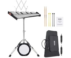 32 natų glockenspiel ksilofono rinkinys, profesionalus mušamųjų instrumentų komplektas, su stovu ir plaktukais, varpelių rinkinys muzikos besimokantiems ir atlikėjams