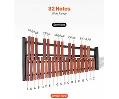 32 natų glockenspiel, medinis ksilofonas su stovu, mušamųjų instrumentų rinkinys pradedantiesiems ir suaugusiems, nešiojamas ksilofonas su krepšiu