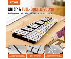 32 tonų metalofonas, ksilofonas su plaktukėliais, perkusinis instrumentas, nešiojamas, muzikos instrumentų rinkinys, vaikiškas