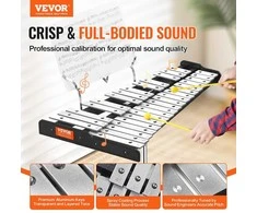 32 tonų metalofonas, ksilofonas, varpelių rinkinys su plaktukais, lazdelėmis, stovu, perkusijos instrumentų komplektas, muzikos instrumentas vaikams, melodinis instrumentas