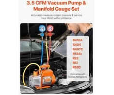 3.5 CFM Vakuuminis Siurblys, HVAC Rotacinis, su Manometru, R134a, R22, R12, R410A, Šaldymo, Kondicionavimo