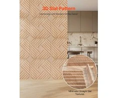 3D plokštės sienoms, 12 vnt., 500x500 mm PVC dekoratyvinės sienų plytelės, šviesios medienos tekstūros sienų plokštės