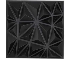 3D sienų plokštės, 33 vnt., 300x300 mm, PVC, 2.97 m² dengiamas plotas, deimanto juodumo dekoratyvinės sienų plokštės