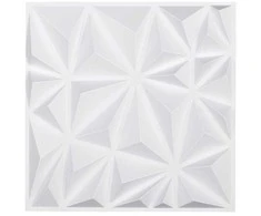 3D sienų plokštės, 33 vnt. pakuotėje, 300x300 mm PVC dekoratyvinės sienų plytelės, deimanto formos baltos tekstūruotos plokštės, 2.97 m² padengimas