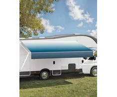 4.57 m RV Pakeitimo Tentas, Rankinis Priekabos Tentas, skirtas DC12V RV, Gradientinis Mėlynas Tentas