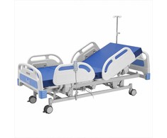 5 funkcijų pilnai elektrinė ligoninės lova priežiūrai namuose su Trendelenburgo padėtimis ir didelio tankio čiužiniu, elektrinė medicininė lova, ligoninės lova su užfiksuojamais ratukais, slaugos lova