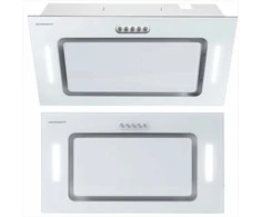 52cm Baltas gartraukis, montuojamas po spintele, su LED apšvietimu, efektyvi virtuvės ventiliacija