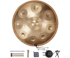 55.88 cm D minor rankinis būgnas, 9 natų plieno liežuvinis būgnas, rankinis būgnas suaugusiems, plieno būgnas, meditacijos instrumentas, mušamasis instrumentas