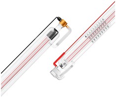60 W CO2 lazerio vamzdis, 1250 mm ilgio, borosilikatinio stiklo pjovimo vamzdis