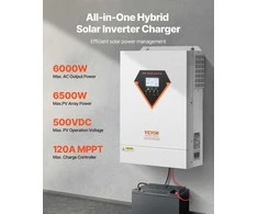 6000W Hibridinis Saulės Inverteris, 220/230V, 120A MPPT, Ličio/Švino Akumuliatoriams, WiFi, Gryna Sinusoidė, Keitiklis, Įtampos Keitiklis, Saulės Įkro