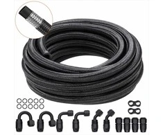 6AN kuro linijos rinkinys, 6.096 m nailono ir nerūdijančio plieno pinto tipo žarna, 12 sukamųjų jungčių adapterių rinkinys, alyvos ir dyzelino žarnos antgalių komplektas, kuro sistemos dalys