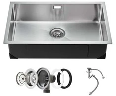 70 cm virtuvės plautuvė, įleidžiama/įmontuojama, vienguba, nerūdijančio plieno, barui/praustuvė