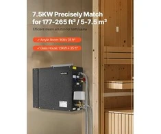7.5 kW garo generatorius namų saunai, garų dušo sistema su valdikliu, komercinis automatinio išleidimo rinkinys, greitai kaistantis garo generatorius