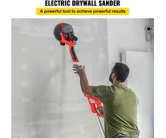 850W Elektrinis Gipso Šlifuoklis, Kintamo Greičio Sienų Šlifuoklis su Dulkių Siurbliu ir LED Apšvietimu, Gipso Glaisto Šlifavimo Įrankis, Lubų Šlifuoklis
