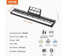 VEVOR Elektrinis skaitmeninis pianinas 88 klavišai