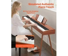 88 klavišų svertinis skaitmeninis pianinas, elektrinė klaviatūra su natų stovu, trigubu pedalu, pradedantiesiems, nešiojamas pianinas, medžio apdaila