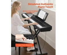 88 klavišų svertinis skaitmeninis pianinas, elektrinė klaviatūra su stovu ir pedalu, pianinas pradedantiesiems, nešiojamas pianinas namų naudojimui