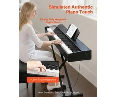 88 klavišų svertinis skaitmeninis pianinas, elektrinė klaviatūra su palaikymo pedalu, nešiojamas pianinas pradedantiesiems, MIDI klaviatūra, „Bluetooth“ pianinas