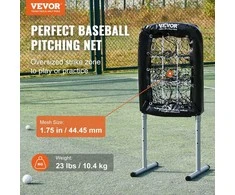 9 skylių beisbolo tinklas 21 x 29, softbolo treniruoklis, mušimo tinklas, gaudymo tinklas, reguliuojamas aukštis, su smūgio zona, 4 kuoliukai, jaunimui ir suaugusiems