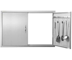 990x660 mm BBQ durelės, nerūdijančio plieno, spintelės durelės kepsninei