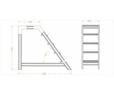 Aliumininės sandėlio kopėčios, 5 pakopos su platforma, tvirtos pramoninės kopėčios, mobilios sandėlio kopėčios, kopėčios prekių surinkimui ir sandėliavimui