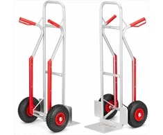 Aliumininis rankinis vežimėlis, 200 kg talpa, sandėliui ir parduotuvei, pneumatinės padangos, dvigubas rėmas, sunkiasvoris vežimėlis
