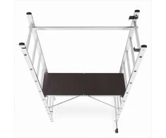 Aliuminio darbo platforma, pastolių kopėčios, 3-in-1 daugiafunkcinės kopėčios, didelės apkrovos darbo platforma, 150 kg talpos darbo platforma