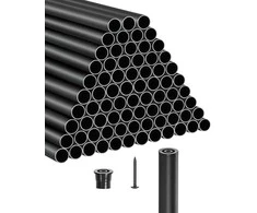 Aliuminio laiptų balustrai, 101 vnt. pakuotė, 813 mm ilgio, su varžtais ir turėklų dangteliais, juodos metalinės laiptų turėklų dalys
