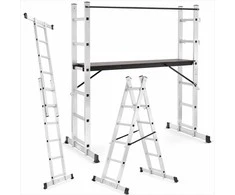 Aliuminio pastoliai, darbo platforma, 2x6 kopėčios, 3-in-1 pastoliai, mobilūs pastoliai, darbo platforma su stabilizatoriais