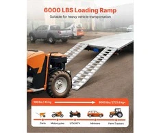 Aliuminio užvažiavimo rampų rinkinys 2400 mm, 2721.6kg galia, neslystantis paviršius traktoriams, keturračiams, vejapjovėms ir motociklams, 2 vnt