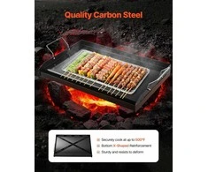 Anglinio Plieno Kepimo Plokštė, Universali Plokščia Viršutinė Plokštė BBQ, Teppanyaki, Nešiojami Šeimos Indai, Stovyklavimo Kepimo Plokštė, 61x40.6 cm Stačiakampė Kepimo Plokštė
