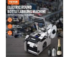 Apvalių butelių etiketavimo mašina, pusiau automatinė, reguliuojama, 20-120 mm, etikečių klijavimo aparatas, butelių ženklinimo įrenginys