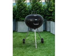 Toya Sa Poland Apvalus anglies grilis, lauko gaminimui, didelis kepimo paviršius, nešiojamas sodo grilis, juodas BBQ