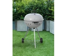 Toya Sa Poland Apvalus anglies grilis, lauko gaminimui, didelis 54 cm kepimo paviršius, nešiojamas sodo grilis, pilkas BBQ