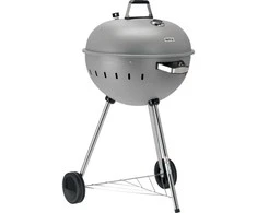 Yato Apvalus anglies grilis, lauko gaminimui, didelis 54 cm kepimo paviršius, nešiojamas sodo grilis, pilkas BBQ